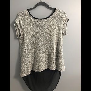 Gray and black blouse